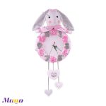 ساعت عروسکی خرگوش مامو صورتی - بهترین سیسمونی نوزاد و دکوراسیون اتاق کودک