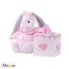 کاور عروسکی دستمال مربع خرگوش مامو صورتی - بهترین سیسمونی نوزاد و دکوراسیون اتاق کودک