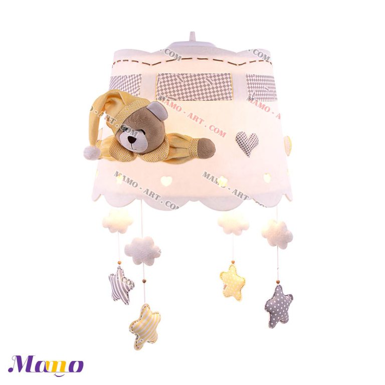 لوستر چراغ خواب نوزاد اتاق کودک خرس مامو لیمویی - بهترین سیسمونی نوزاد و دکوراسیون اتاق کودک